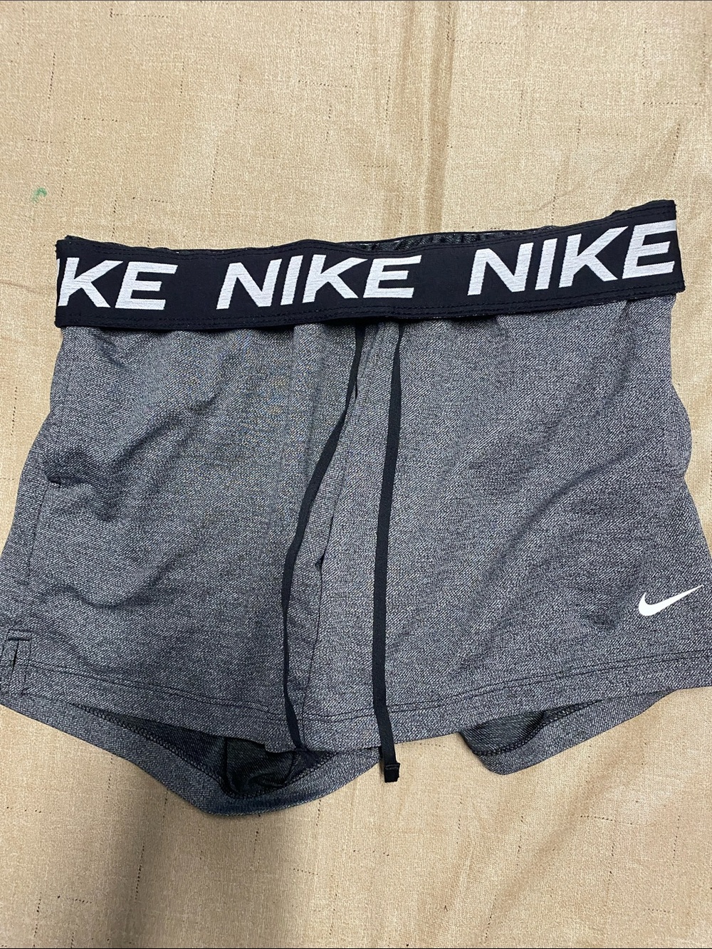 Nike Women’s Heather Gray Athletic Shorts with Black Waistband